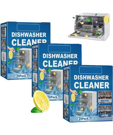 Dishwasher Tablets,Dishwasher Cleaning Tablets Removes Limescale Build Up,Dishwasher Cleaner and Deodorizer,Deep Cleaning Tablets Dishwasher Cleaner for Kitchen Tableware Care (3 Boxes)