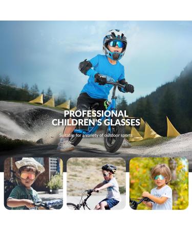 Rockbros Self-Tinting Bicycle Glasses for Kids - UV400 Protection Lightweight TR90 Frame 4 Colors - Buy Online on GoSupps.com
