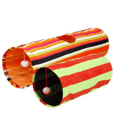Pet Magasin Collapsible Cat Tunnel Toys (2 Pack) Interactive Pet Tubes with Fun Balls and Crinkle Peep Hole Design for Small Medium & Large Cats Dogs Rabbits and Other Small House Animals