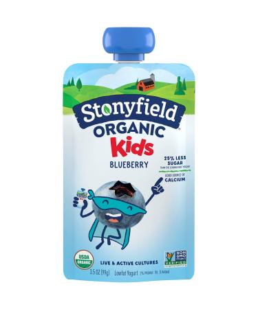 Stonyfield Organic Kids Blueberry Lowfat Yogurt, 3.5 oz. Pouch, Single Serve  Includes Live Active Cultures