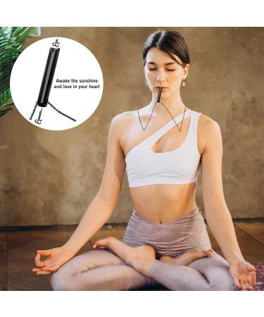 Stainless Steel Breathing Pendant Natural Healing Necklace for Stress Relief - Black - Buy Online on GoSupps.com