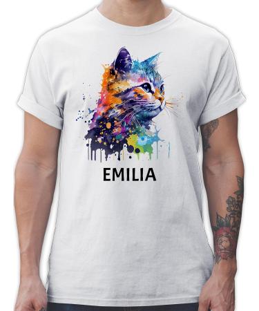 Gift with names personalized by shirtracer - t -shirt men - cat cat citten cats cats cat katzenlhaler 06 white 5xl large sizes