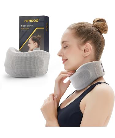 Neck Brace Cervical Collar for Sleeping Neck Support Brace for Neck Pain Relief Soft Foam Wraps Keep Vertebrae Stable and Aligned for Relief of Cervical Spine Pressure for Women & Men Gray-XL Size Gray_XL
