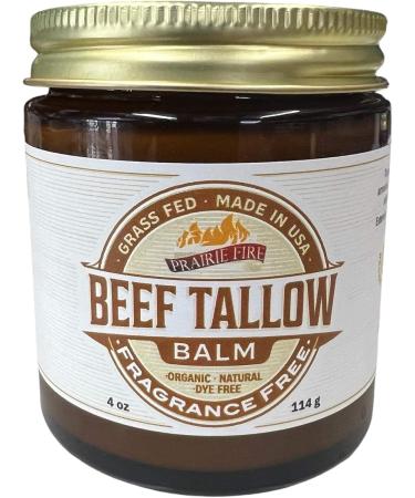 Grass Fed Beef Tallow Balm - 4 oz - Made in USA - Organic Grass Fed and Finished Tallow - Moisturizing Skin Care Lavender - Buy Online on GoSupps.com