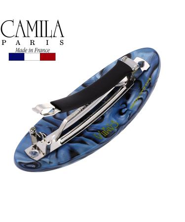 Camila Paris CP2984 Handmade Oval Blue French Hair Barrette Clip for Women - Strong Hold Grip, No Slip Closure - Durable Styling Hair Accessories from France - Buy Online on GoSupps.com