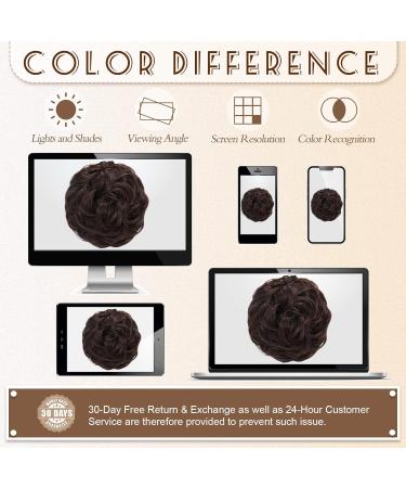 BARSDAR Claw Clip Messy Bun Hairpiece | Curly Synthetic Hair Extension for Women | Natural Black mix Chestnut Brown | Updo Chignon - Buy Online on GoSupps.com