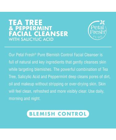 Petal Fresh Tea Tree & Peppermint Facial Cleanser - Vegan Cruelty-Free Blemish Control | Daily Clean Skincare 5 oz - Buy Online on GoSupps.com