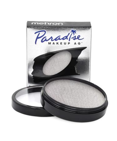 Mehron Paradise Make-up AQ Pro Size |Perfect for stage and screen demonstrations special effects cosplay and Halloween |Water-activated facial and body colors 40 g metallic silver