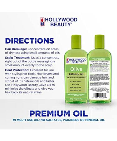 Hollywood Beauty Olive Oil Green 8oz - Nourishing Hair Treatment - Buy Online on GoSupps.com