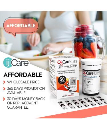 Oh Care Lite Blood Sugar Testing Monitor Kit - 150 Glucose Test Strips, Lancets, Control Solution - Accurate & Affordable Diabetic Supplies - Buy Online on GoSupps.com