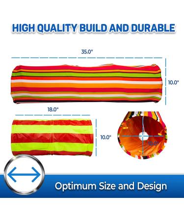 Pet Magasin Collapsible Cat Tunnel Toys (2 Pack) for Small to Large Pets - Interactive Tubes with Balls and Crinkle Peep Hole - Buy Online on GoSupps.com