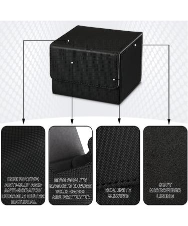 Leather Deck Card Boxes - Large Size for 100+ Sleeved Cards - Black & White Horizontal Design - Compatible with MTG TCG - 2 Boxes - Buy Online on GoSupps.com