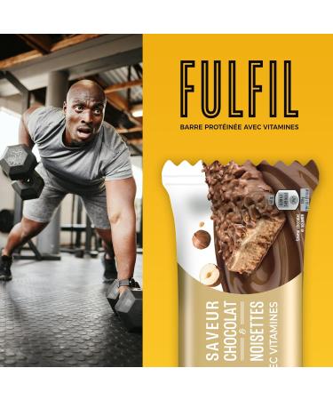 FULFIL - Protein Bar with Vitamins - Chocolate & Hazelnut flavor - Functional and gourmet bar - Easy to take with you - 15 b - Buy Online on GoSupps.com