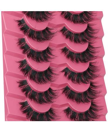 Fanxiton 5D Fluffy Crossed Mink Lashes - 7 Pairs 20mm Faux Mink Eyelashes with Clear Band - Buy Online on GoSupps.com