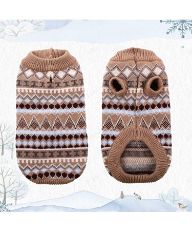 Hjumarayan Dog Sweater | Boho Christmas Sweater for Small Dogs | Thick & Stylish: French Bulldog Chihuahua | XS Coffee - Buy Online on GoSupps.com