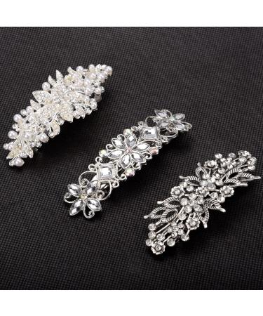 Buy Cetornie 3pcs Rhinestone Flower Hair Clip - Vintage Antique Style - International Shipping Available - Buy Online on GoSupps.com