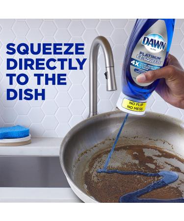 Dawn EZ-Squeeze Platinum Dishwashing Liquid Dish Soap Refreshing Rain Scent 535 ml (Pack of 3) + Dawn Non-Scratch Kitchen DIsh Sponges (Pack of 2) 321 ml (Pack of 5) - Buy Online on GoSupps.com