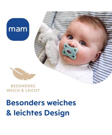 MAM Comfort Schnuller Set | Lightweight Baby Pacifiers for Newborns 3-12 Months | 100% Silicone Skinsoft Design Includes Pacifier Box - Blue - Buy Online on GoSupps.com