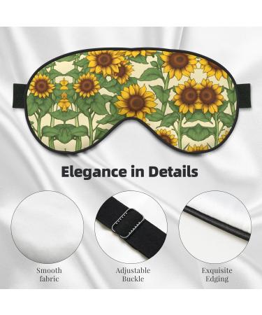 Unisex Sunflower Print Sleeping Eye Mask | Soft & Adjustable Face Mask for Light Blocking - Buy Online on GoSupps.com