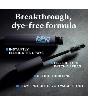 Just for Men 1-Day Beard & Brow Color - Temporary Black Color for Fuller Look | Up to 30 Applications - Buy Online on GoSupps.com