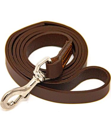 Logical Leather 4 Ft Dog Training Leash - Heavy Full Grain Brown Leather Lead - Buy Online on GoSupps.com
