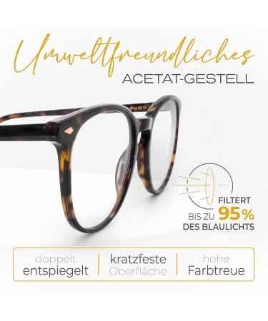 Courage Vision Blue Light Filter Glasses for Men & Women - Premium Bluuna Anti-Blue Light Computer Glasses in Timeless Havana Night Design - Buy Online on GoSupps.com