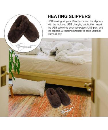 USB Electric Heating Slippers - Heated Winter Shoes for Adults - Black Medium Foot Warmers - Buy Online on GoSupps.com