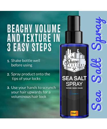the shave factory Ocean - Sea Salt Spray Salt Water Spray Hair Salt Spray for Hair Volume Spray Texture Spray Hair (3 x 250 ml (8.45 Floz)) - Buy Online on GoSupps.com