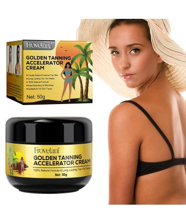 Sunbed Tanning Accelerator Cream 50g Golden Tan Accelerator for Sunbed Use & Natural Tanning Super Effective in Outdoor Sun achieve a Long-Lasting Rapid Self Tanning with Natural Ingredients