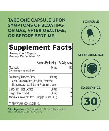 Stem & Root Go Away Gas Supplement | Vegan & Gluten-Free Probiotics Digestive Enzymes & Ginger | Relieves Occasional Gas | 30 Capsules - Buy Online on GoSupps.com