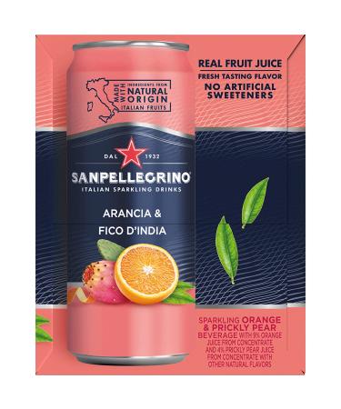 Sanpellegrino Arancia and Fico D'India Sparkling Drink - 6 Pack 11.5 Fl Oz Cans - Buy Online on GoSupps.com