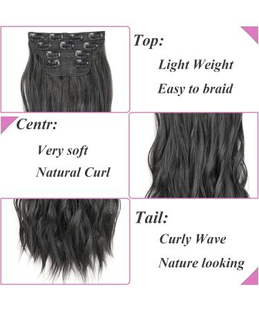 Samtress Clip In Hair Extensions Brown Mixed Blonde Extensions Clip in 16 Inch Long Wavy Synthetic Hair Extensions Fiber Hairpieces for Women (#8AH18) - Buy Online on GoSupps.com