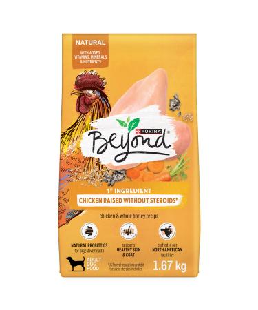 Beyond Simply Natural Dry Dog Food Farm-Raised Chicken & Whole Barley - 1.67 kg Bag 1.67 kg (Pack of 1)