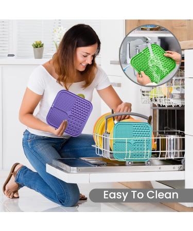 Buy Q line Losing Mat for Dogs - Light Blue & Purple Lickmate - Strong Suction Cups Spatula & Brush - Slow Feeder (Pack of 2) - International Shipping Available - Buy Online on GoSupps.com