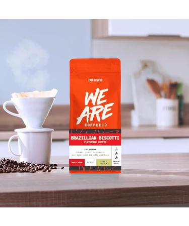 Coffee Beans 227g Bag Whole Bean Coffee Brazilian Biscotti Flavoured Coffee Beans Caramel Nuts & Spice Notes Arabica Medium Roast Fresh Coffee Single Origin (We Are Coffee Co) Biscotti 227 g (Pack of 1) - Buy Online on GoSupps.com