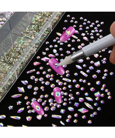 and Tweezer Round ab rhinestones Nail Gems and Rhinestones Crystal Rhinestones for Nail Nail Art Rhinestones Kit 21 Grids Multi Shapes Mixed(Transparentl AB) - Buy Online on GoSupps.com