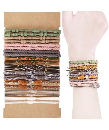 Volnova Boho Bracelet Hair Ties for Women 20 Pieces Elastic Hair Ties for Thick Hair 5 Styles of Dual-Use Bracelets and Hair Tie No Damage Hair Accessories for Girls Multicolor