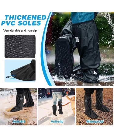 Waterproof Reusable Shoe Covers for Men and Women - Non Slip Shoe Protectors for Rain, Snow, Cycling, Fishing, Hunting - Black, Size L - Buy Online on GoSupps.com