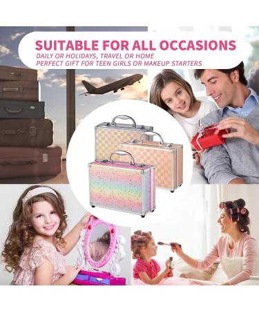 Teenage Girls Hot Sugar Makeup Kit - Full Starter Set with Eye Shadow, Lip Balm, Blush, Lip Gloss, and Mirror (Rainbow) - Buy Online on GoSupps.com