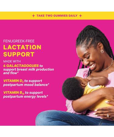 Pink Stork Lactation Support Gummies - Postpartum Breastfeeding Supplement with Alfalfa, Milk Thistle, Vitamin D & B12 - Raspberry Flavor - 40 Count - Buy Online on GoSupps.com