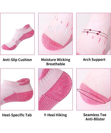 YOJOOM Women's Ankle Socks - 6 Pack No Show Athletic Running Socks for Hiking & Sports - Cushioned Low Cut Socks - Size 6-8, Mixed 6 Colors - Buy Online on GoSupps.com