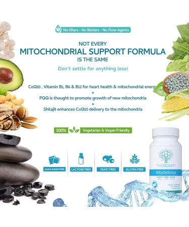 MitoDefence - Premium 300mg CoQ10 with 21mg PQQ & 210mg Shilajit | All-in-One Mitochondrial Support | Enhanced Absorption | USA-Made - Buy Online on GoSupps.com
