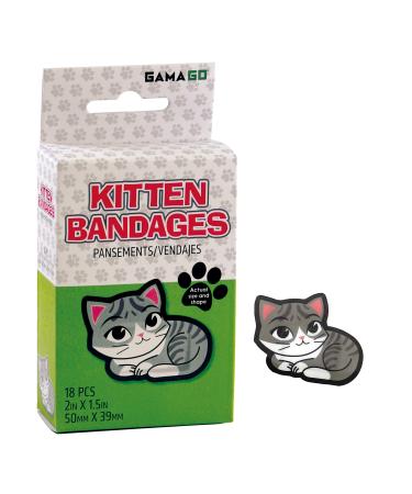 GAMAGO Kitten Bandages for Kids & Kidults - Set of 18 Individually Wrapped Self Adhesive Bandages - Sterile, Latex-Free & Easily Removable - Funny Gift & First Aid Addition - Buy Online on GoSupps.com