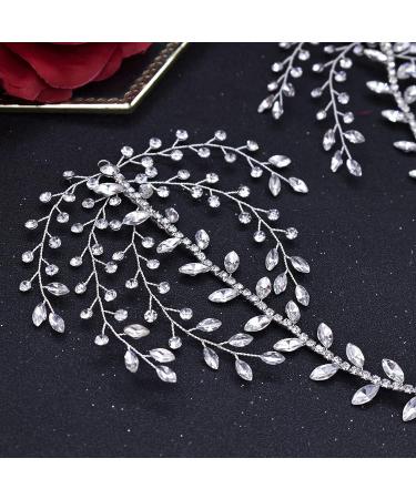 LOVFOIVER Rhinestone Forehead Headband - Bridal Hair Accessories for Wedding in Silver - Buy Online on GoSupps.com