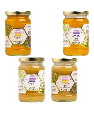 Quince Honey Farm Honey Pick N Mix - Choose From 3+ Flavours |Westcountry Honey - Clear Devon Honey - Clear Devon Honey - Set - Gift Set for Honey-Lovers Pack of 4 x 340g 340 g (Pack of 4)
