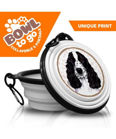 Portable English Cocker Spaniel Drinking Bowl | Foldable Pet Bowl with Carabiners - Perfect for On-the-Go Pets - Buy Online on GoSupps.com
