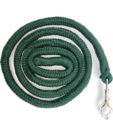 Premium Knit Panic Hooks for Horses | Stylish Leading Leash & Tie Rope for Ponies Donkeys & Goats - Dark Green - Buy Online on GoSupps.com