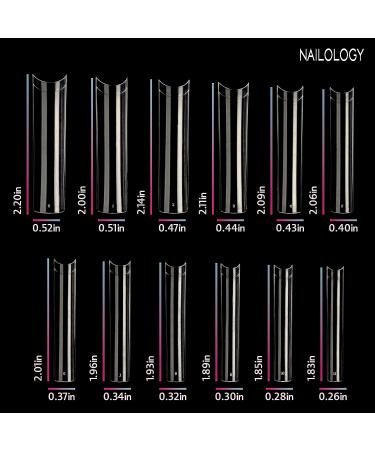 Extra Long Clear Square Nail Tips by Nailology - 360 Piece Acrylic False Nail Extension Tips - Buy Online on GoSupps.com