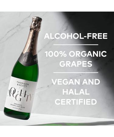 Thomson Scott Noughty Alcohol-Free Organic Sparkling Chardonnay 750ml - Halal Certified Vegan - Buy Online on GoSupps.com