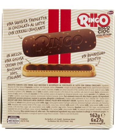  Italian Gourmet E.R. Pavesi Ringo Bisco Cioc Nocciole 162 g 162 g Cream Stuffed Cookies 100% Italian Hazelnuts and Gourmet Italian Pulp 400 g - Buy Online on GoSupps.com